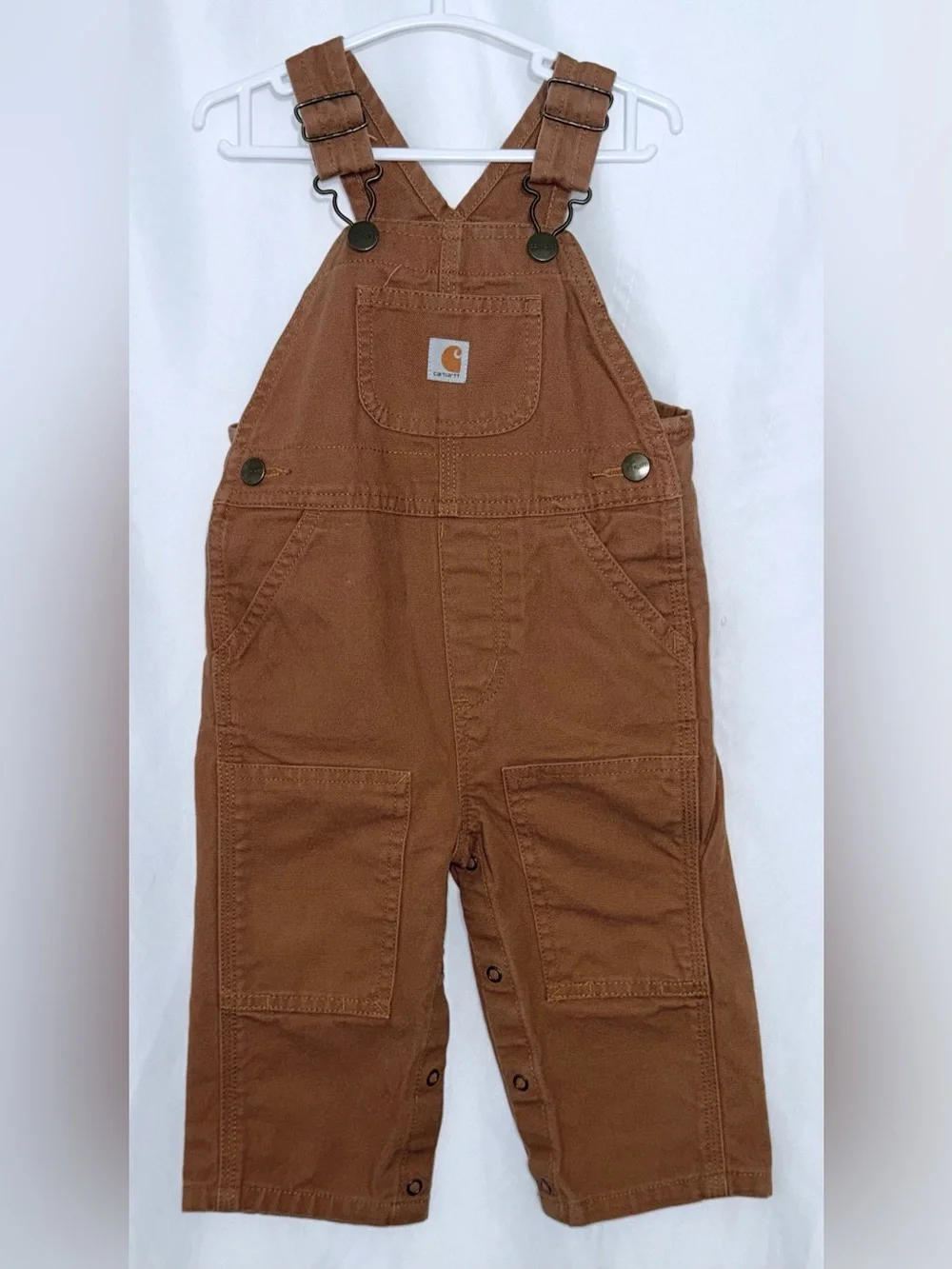 Carhartt Kids Tan/Brown Canvas Overalls